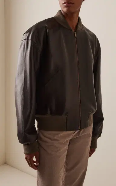 The Row Morisel Leather Bomber Jacket | Thumbnail 3 The Row Morisel Leather Bomber Jacket | Thumbnail 3