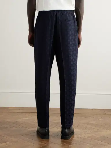 Blue Blue Japan Straight-Leg Pleated Cotton and Wool-Blend Jacquard Suit Trousers - Men | Thumbnail 4 Blue Blue Japan Straight-Leg Pleated Cotton and Wool-Blend Jacquard Suit Trousers - Men | Thumbnail 4