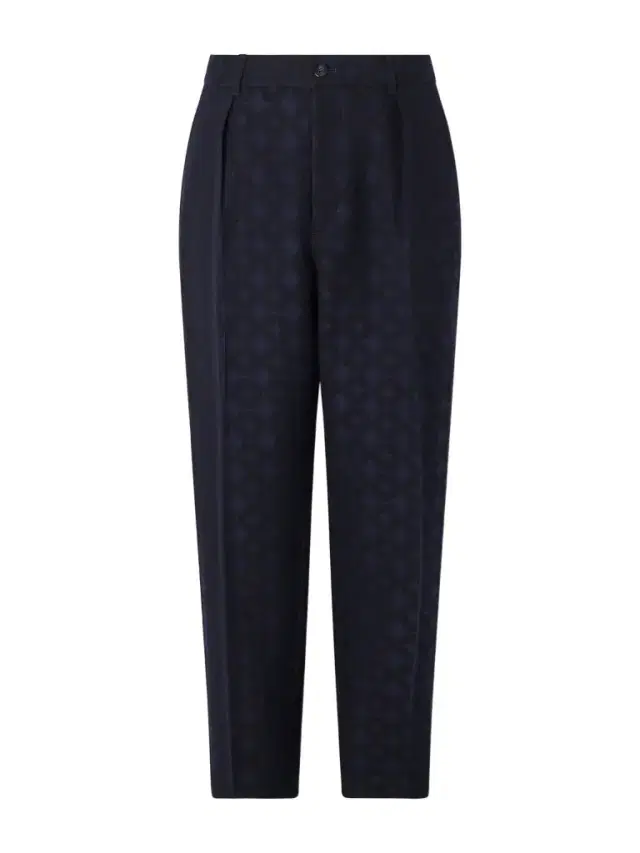 Straight-Leg Pleated Cotton and Wool-Blend Jacquard Suit Trousers - Men