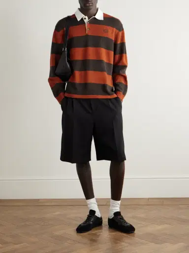 BODE Logo-Embroidered Striped Wool Polo Shirt - Men | Thumbnail 2 BODE Logo-Embroidered Striped Wool Polo Shirt - Men | Thumbnail 2