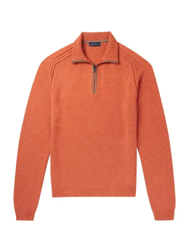 Sease Leather-Trimmed Cashmere Half-Zip Ski Sweater - Men