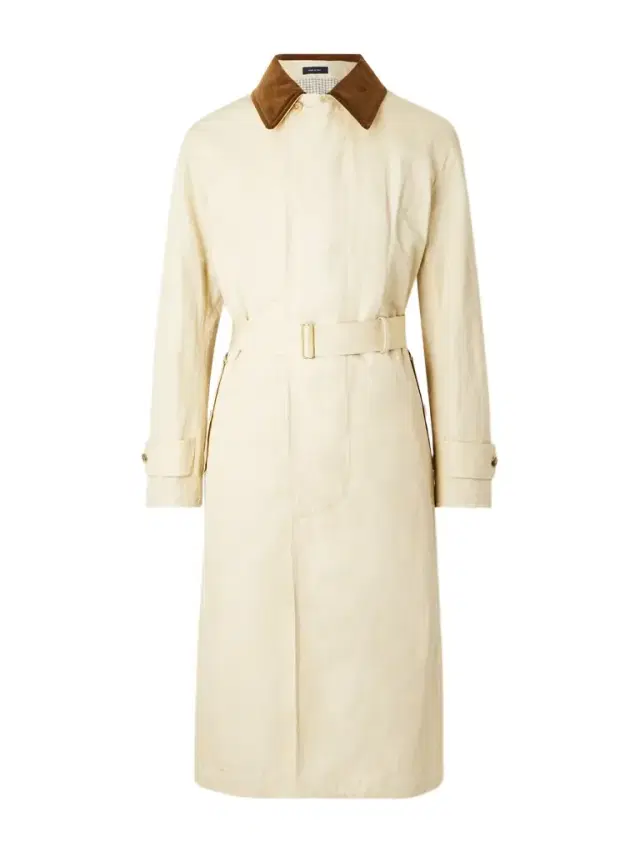 Drake's Rider's Belted Corduroy-Trimmed Cotton-Blend Twill Coat - Men
