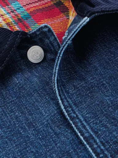 Drake's Corduroy-Trimmed Denim Jacket - Men | Thumbnail 5
