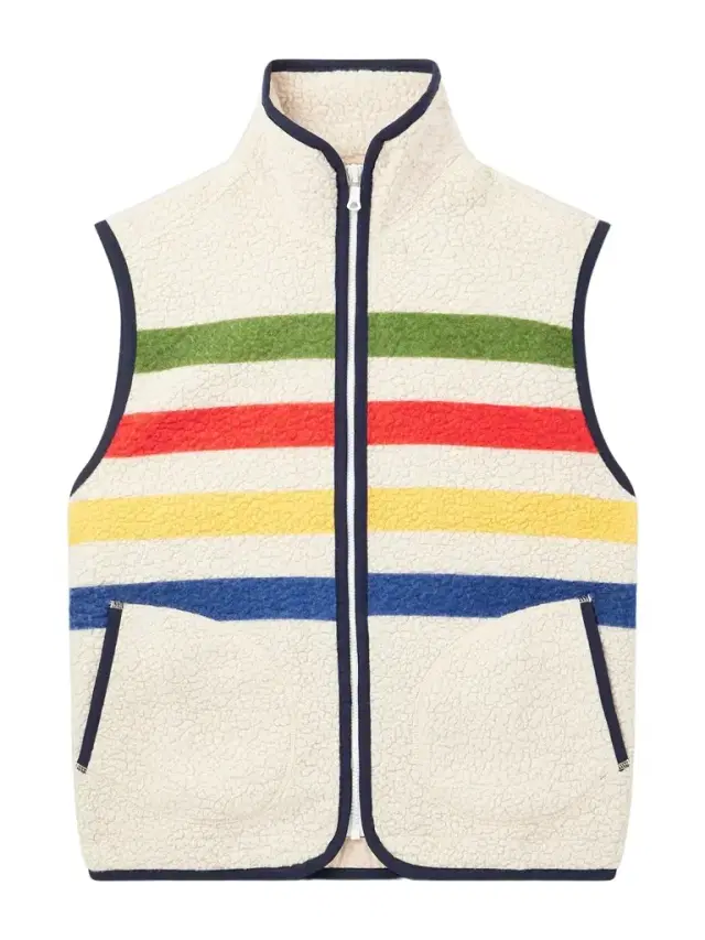 Striped Wool-Blend Fleece Gilet - Men