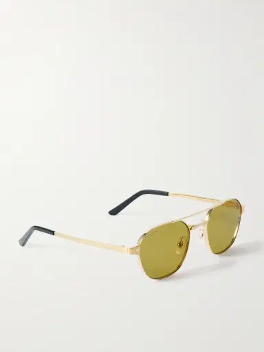 Cartier Eyewear Santos de Cartier Aviator-Style Gold-Tone Sunglasses - Men | Thumbnail 4