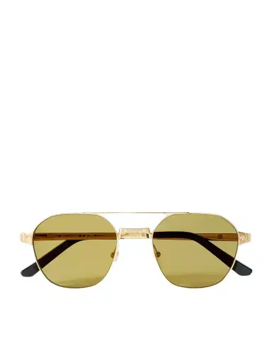 Cartier Eyewear Santos de Cartier Aviator-Style Gold-Tone Sunglasses - Men | Thumbnail 1