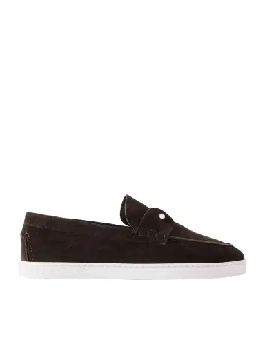 Christian Louboutin Chambeliboat Embellished Suede Loafers - Men | Thumbnail 1 Christian Louboutin Chambeliboat Embellished Suede Loafers - Men | Thumbnail 1