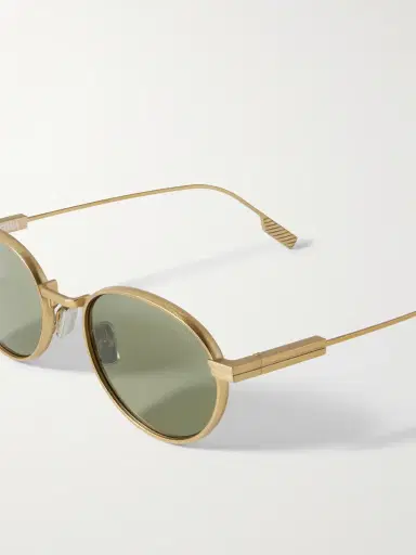 Zegna Round-Frame Bronze-Tone Sunglasses - Men | Thumbnail 3