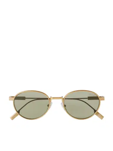 Zegna Round-Frame Bronze-Tone Sunglasses - Men | Thumbnail 1