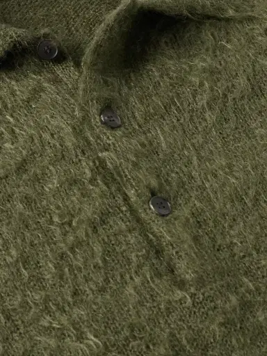 Auralee Brushed Mohair and Wool-Blend Polo Sweater - Men | Thumbnail 4