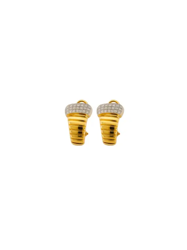 Wish Fine Jewelry 0.53ct Diamond 18K Gold Italy Stud Earrings