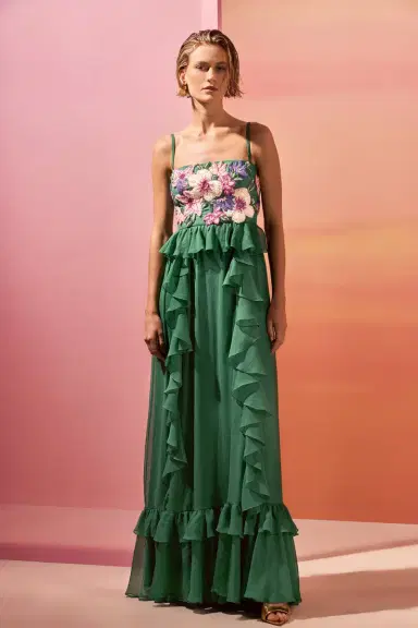 PatBo CHIFFON DAYDREAM FLOWERS MAXI DRESS | Thumbnail 1
