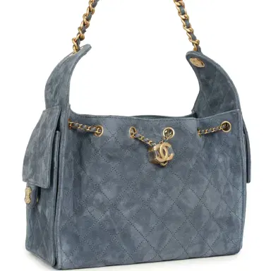Chanel Chanel Small 25 Hobo Bag Blue Suede Antique Gold Hardware | Thumbnail 2 Chanel Chanel Small 25 Hobo Bag Blue Suede Antique Gold Hardware | Thumbnail 2