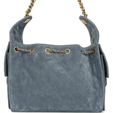 Chanel Chanel Small 25 Hobo Bag Blue Suede Antique Gold Hardware | Thumbnail 4 Chanel Chanel Small 25 Hobo Bag Blue Suede Antique Gold Hardware | Thumbnail 4