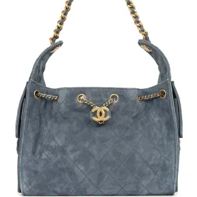 Chanel Chanel Small 25 Hobo Bag Blue Suede Antique Gold Hardware | Thumbnail 1 Chanel Chanel Small 25 Hobo Bag Blue Suede Antique Gold Hardware | Thumbnail 1