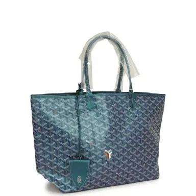 goyard Goyard Goyardine Pearly Blue Saint Louis PM Tote Bag Palladium Hardware | Thumbnail 2 goyard Goyard Goyardine Pearly Blue Saint Louis PM Tote Bag Palladium Hardware | Thumbnail 2