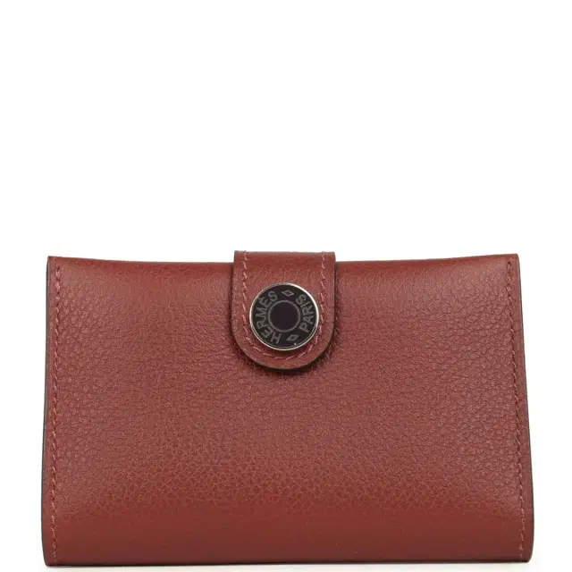 hermes Hermes R.M.S Card Holder Rouge H Evercolor Lacquered Palladium Hardware