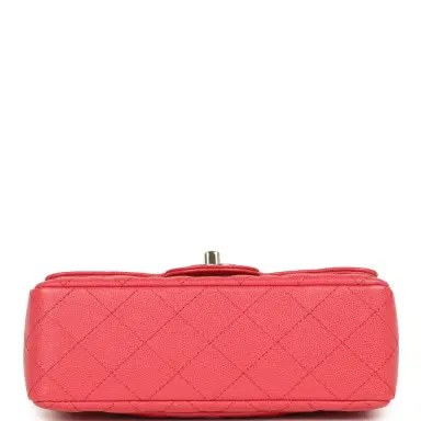 Chanel Pre-owned Chanel Mini Classic Rectangular Flap Bag Dark Pink Caviar Light Gold Hardware | Thumbnail 6 Chanel Pre-owned Chanel Mini Classic Rectangular Flap Bag Dark Pink Caviar Light Gold Hardware | Thumbnail 6