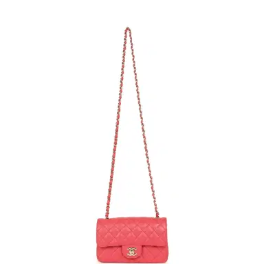 Chanel Pre-owned Chanel Mini Classic Rectangular Flap Bag Dark Pink Caviar Light Gold Hardware | Thumbnail 7 Chanel Pre-owned Chanel Mini Classic Rectangular Flap Bag Dark Pink Caviar Light Gold Hardware | Thumbnail 7