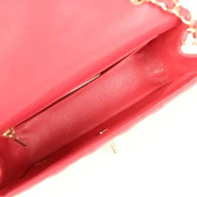 Chanel Pre-owned Chanel Mini Classic Rectangular Flap Bag Dark Pink Caviar Light Gold Hardware | Thumbnail 8 Chanel Pre-owned Chanel Mini Classic Rectangular Flap Bag Dark Pink Caviar Light Gold Hardware | Thumbnail 8