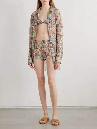Khaite Tilly Floral-print Silk-chiffon Shorts | Thumbnail 2