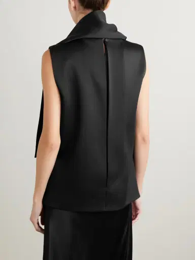 Khaite Loe Draped Satin-crepe Blouse | Thumbnail 3 Khaite Loe Draped Satin-crepe Blouse | Thumbnail 3