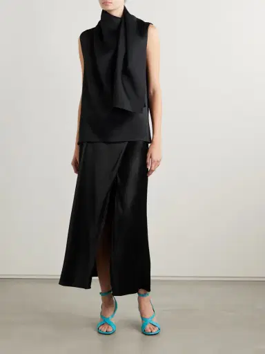 Khaite Demi Satin Midi Skirt | Thumbnail 2