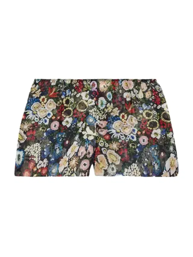 Tilly Floral-print Silk-chiffon Shorts