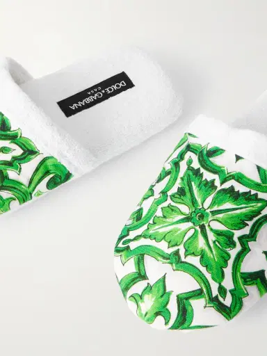 Dolce & Gabbana Printed Cotton Slippers | Thumbnail 4