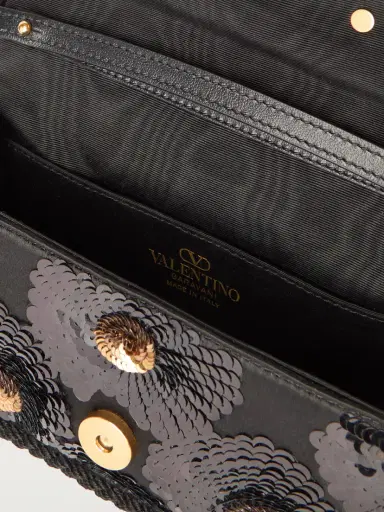 Valentino Garavani Locò Sequin-embellished Crepe Shoulder Bag | Thumbnail 5
