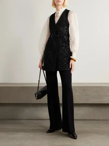 Etro Double-breasted Velvet-jacquard Vest | Thumbnail 2