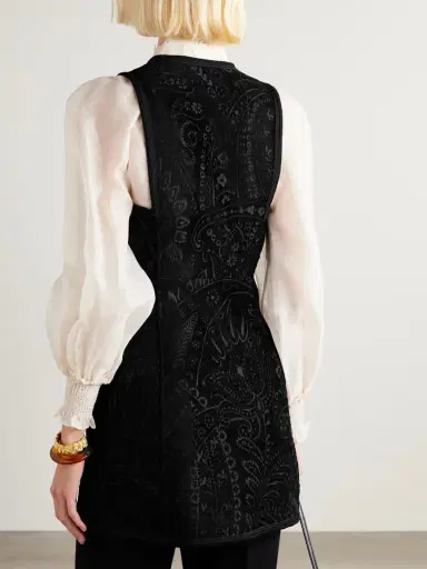 Etro Double-breasted Velvet-jacquard Vest | Thumbnail 3