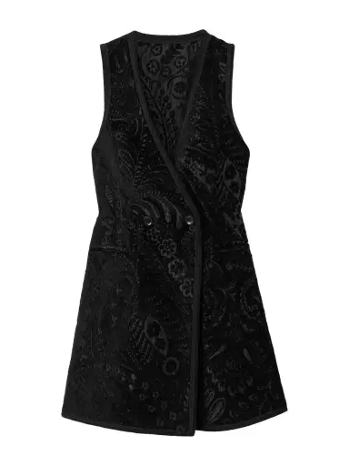 Etro Double-breasted Velvet-jacquard Vest | Thumbnail 1