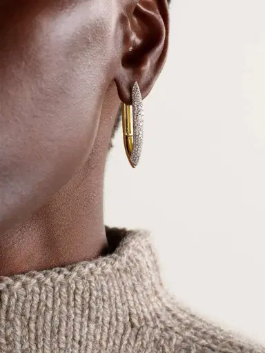 Uniform Object Splinter 18-karat Yellow And White Gold Diamond Earrings | Thumbnail 2 Uniform Object Splinter 18-karat Yellow And White Gold Diamond Earrings | Thumbnail 2