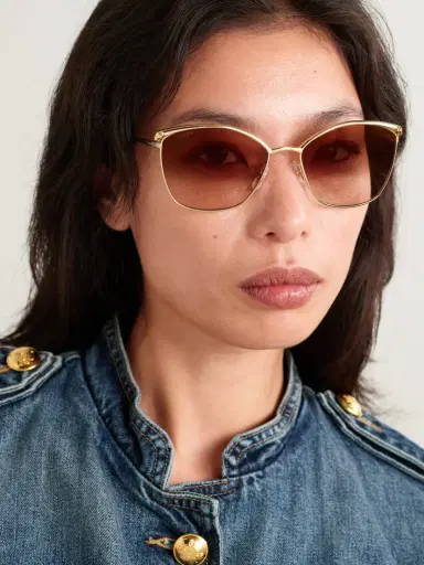 Cartier Eyewear Panthère Classic Cat-eye Gold-tone Sunglasses | Thumbnail 2
