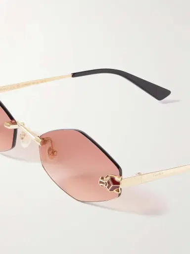 Cartier Eyewear Panthère Hexagon-frame Gold-tone Sunglasses | Thumbnail 4 Cartier Eyewear Panthère Hexagon-frame Gold-tone Sunglasses | Thumbnail 4