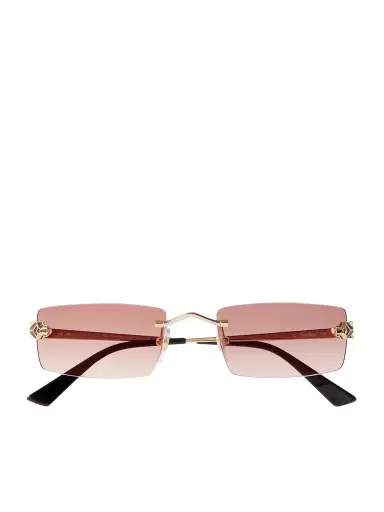 Cartier Eyewear Panthère Classic Rimless Rectangle-frame Gold-tone Sunglasses | Thumbnail 1