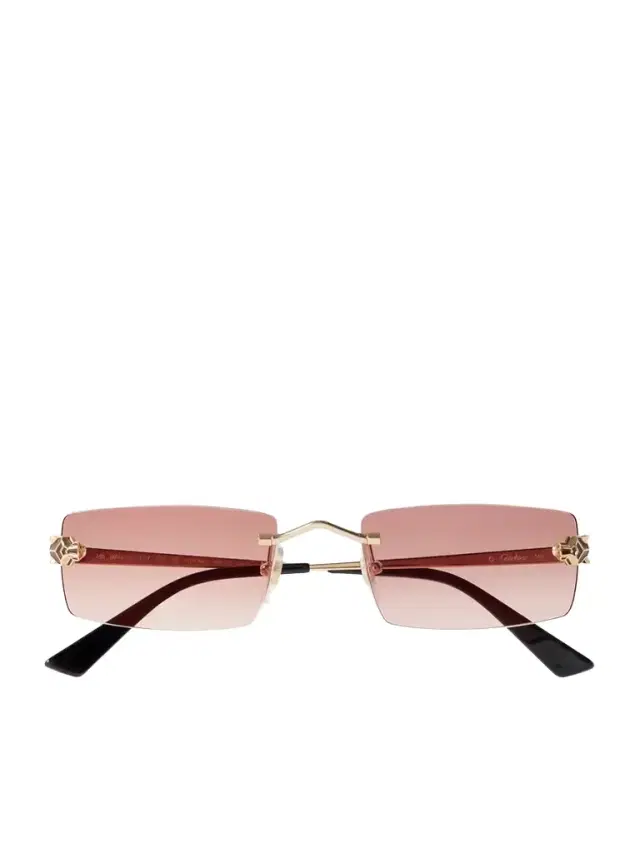 Cartier Eyewear Panthère Classic Rimless Rectangle-frame Gold-tone Sunglasses