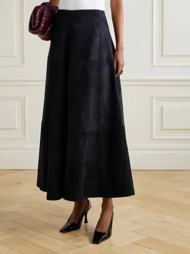 Altuzarra Varda Paneled Suede Midi Skirt | Thumbnail 3 Altuzarra Varda Paneled Suede Midi Skirt | Thumbnail 3