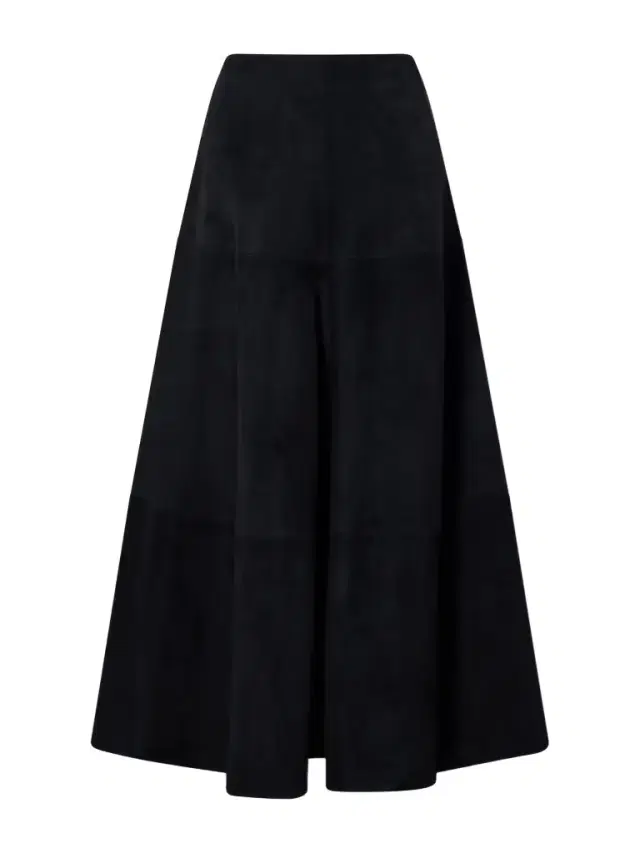 Varda Paneled Suede Midi Skirt
