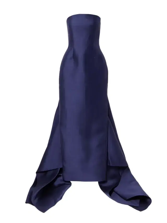 Imani Strapless Pleated Twill Gown