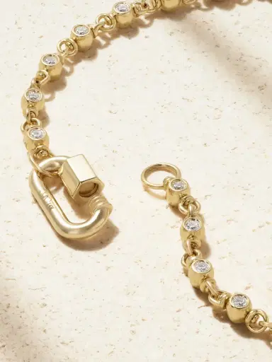 Marla Aaron Rolling Cans Chain + Chubby Babylock 18-karat Gold Diamond Necklace | Thumbnail 3