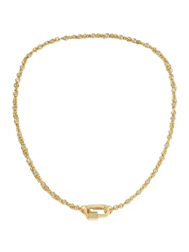 Marla Aaron Rolling Cans Chain + Chubby Babylock 18-karat Gold Diamond Necklace | Thumbnail 1