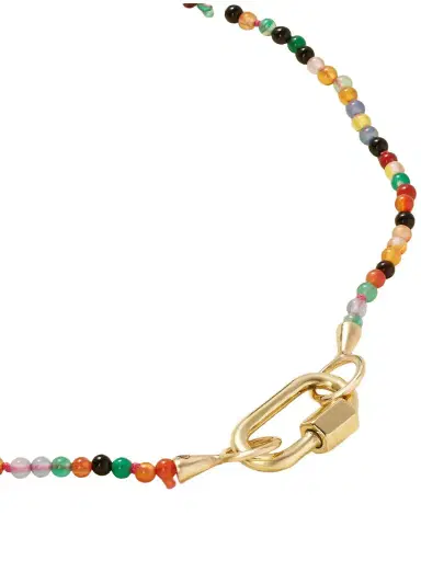 Marla Aaron Itty Bitty Strand + Babylock 14-karat Gold Agate Necklace | Thumbnail 1