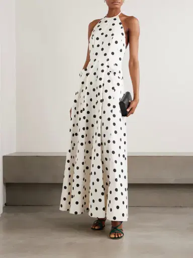 Rebecca Vallance Maisie Ruffled Polka-dot Cotton-blend Poplin Halterneck Maxi Dress | Thumbnail 2 Rebecca Vallance Maisie Ruffled Polka-dot Cotton-blend Poplin Halterneck Maxi Dress | Thumbnail 2