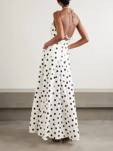 Rebecca Vallance Maisie Ruffled Polka-dot Cotton-blend Poplin Halterneck Maxi Dress | Thumbnail 3 Rebecca Vallance Maisie Ruffled Polka-dot Cotton-blend Poplin Halterneck Maxi Dress | Thumbnail 3