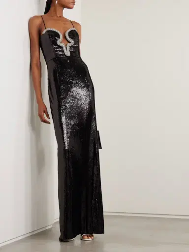 Rebecca Vallance Lyra Cutout Embellished Sequined Stretch-jersey Gown | Thumbnail 2