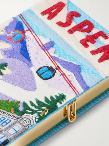 Olympia Le-Tan Aspen Embroidered Appliquéd Canvas Clutch | Thumbnail 4