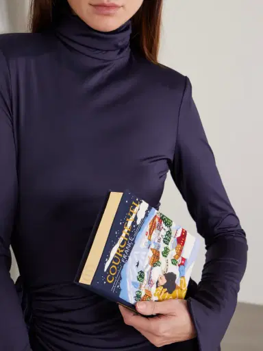 Olympia Le-Tan Courchevel Embroidered Appliquéd Canvas Clutch | Thumbnail 2 Olympia Le-Tan Courchevel Embroidered Appliquéd Canvas Clutch | Thumbnail 2