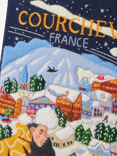 Olympia Le-Tan Courchevel Embroidered Appliquéd Canvas Clutch | Thumbnail 4 Olympia Le-Tan Courchevel Embroidered Appliquéd Canvas Clutch | Thumbnail 4
